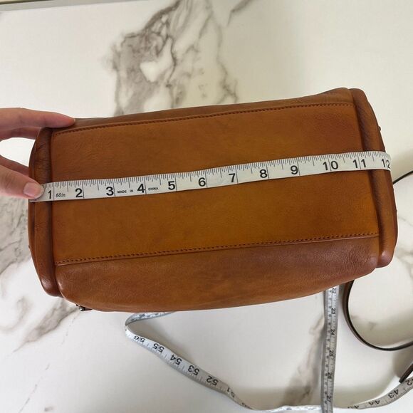 IVTG Brown Leather Satchel Medium Crossbody Studded Bag Purse - Picture 11 of 16